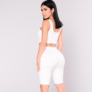 Brand new white x-small two piece fashion nova set